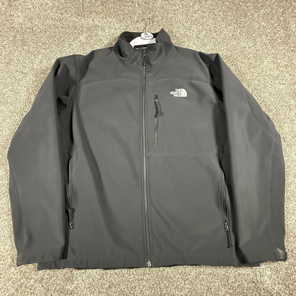 The North Face Mens Softshell Jacket XL Gray Fleece Lined Full Zip Outdoor
